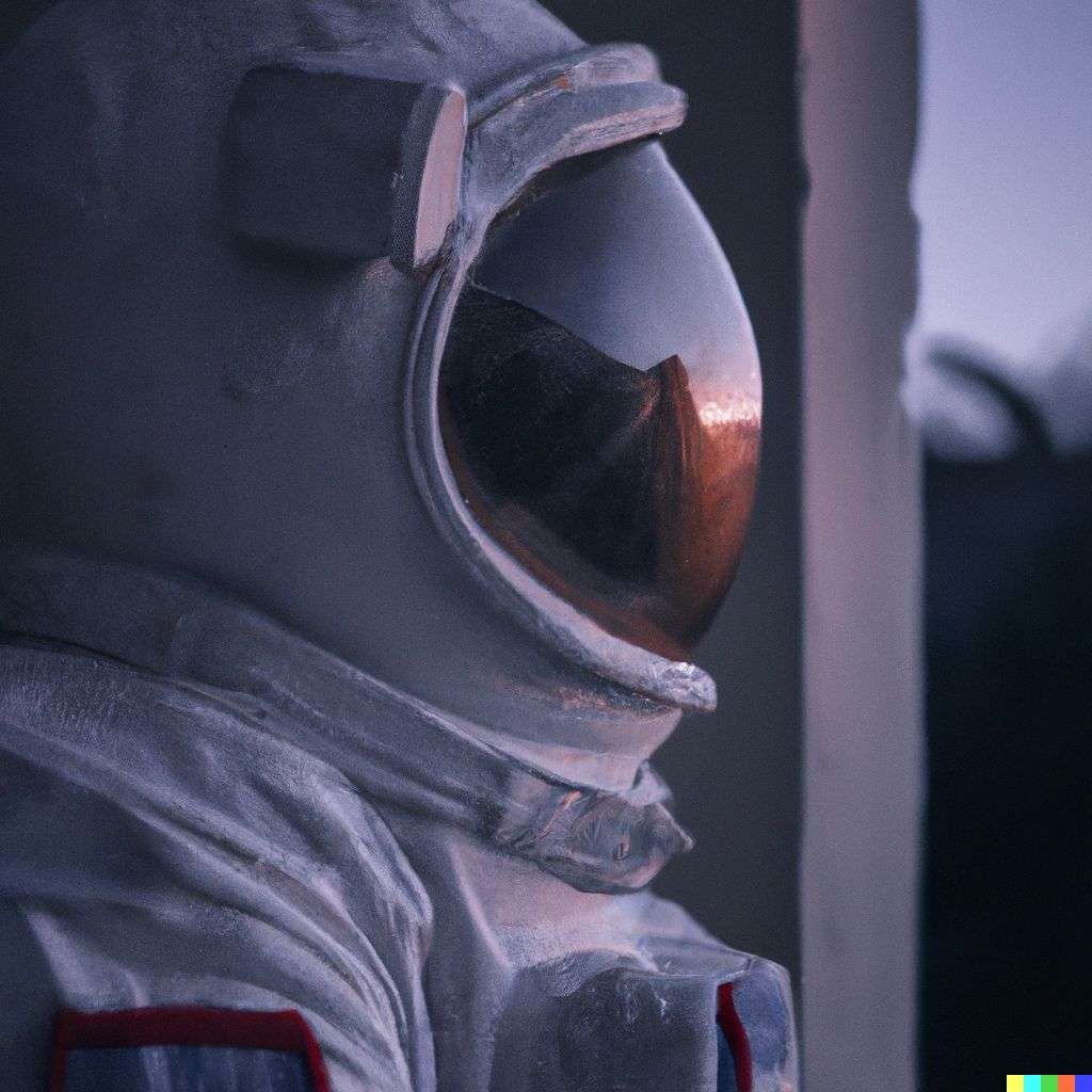 an astronaut, photograph, golden hour lighting